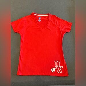 NCAA Wisconsin Badgers Graphic Red Shirt - Women’s Large